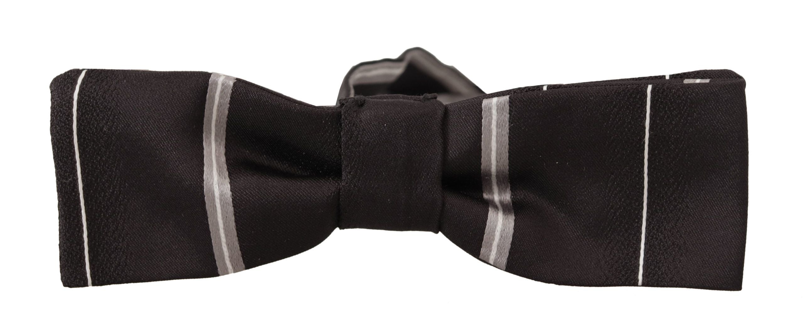 Dolce & Gabbana Elegant Silk Bow Tie in Black and Grey - Luksuslaukut ja asusteet Dolce & Gabbana - Tutustu YVES JAVANNI® 