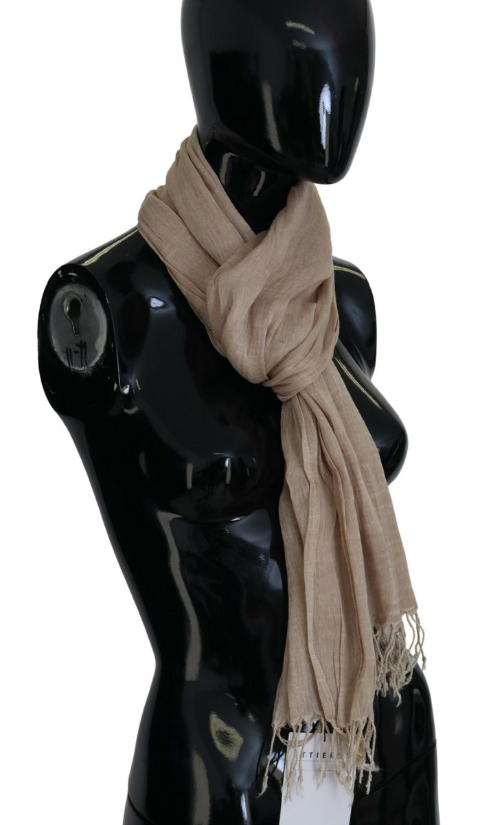 Costume National Chic Beige Fringed Scarf for Women - Luksuslaukut ja asusteet Costume National - Tutustu YVES JAVANNI® 