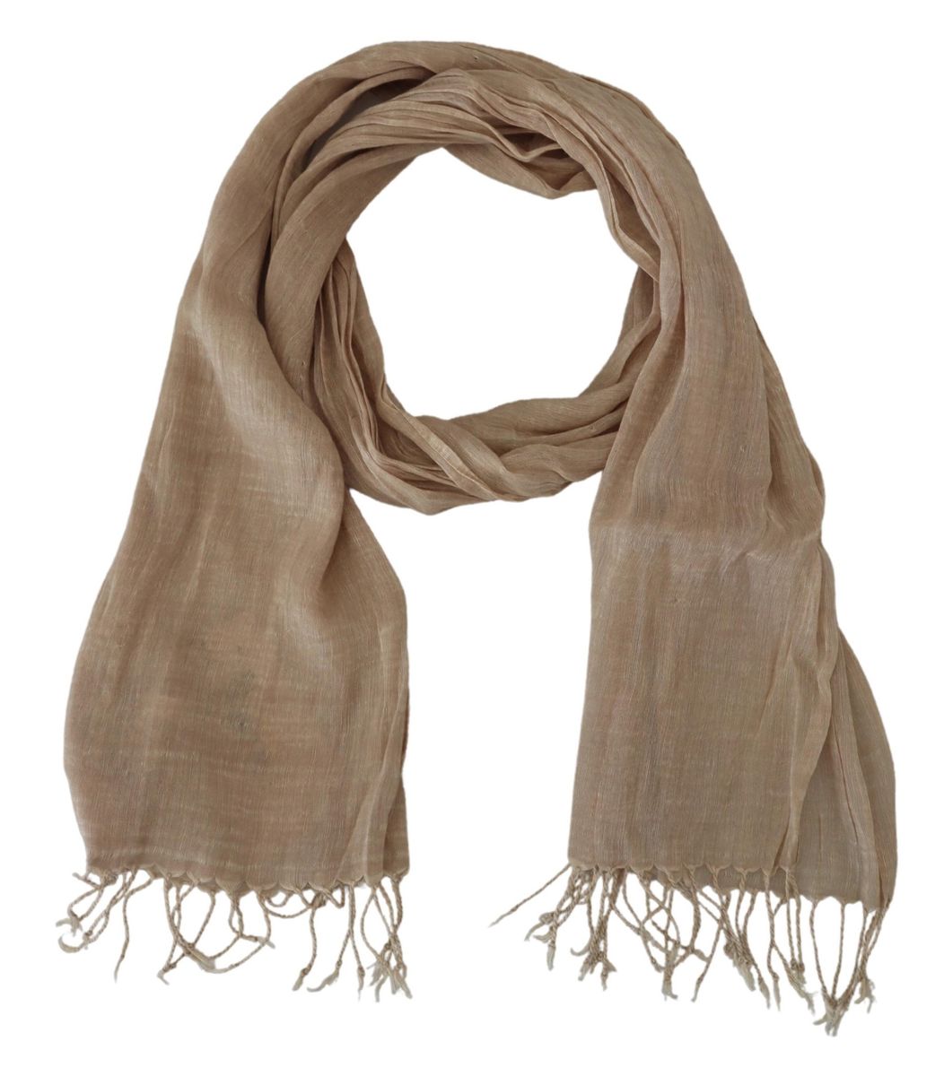 Costume National Chic Beige Fringed Scarf for Women - Luksuslaukut ja asusteet Costume National - Tutustu YVES JAVANNI® 