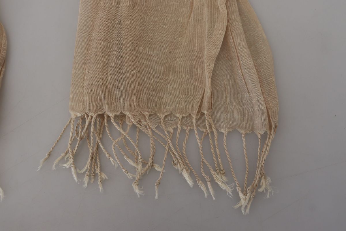 Costume National Chic Beige Fringed Scarf for Women - Luksuslaukut ja asusteet Costume National - Tutustu YVES JAVANNI® 