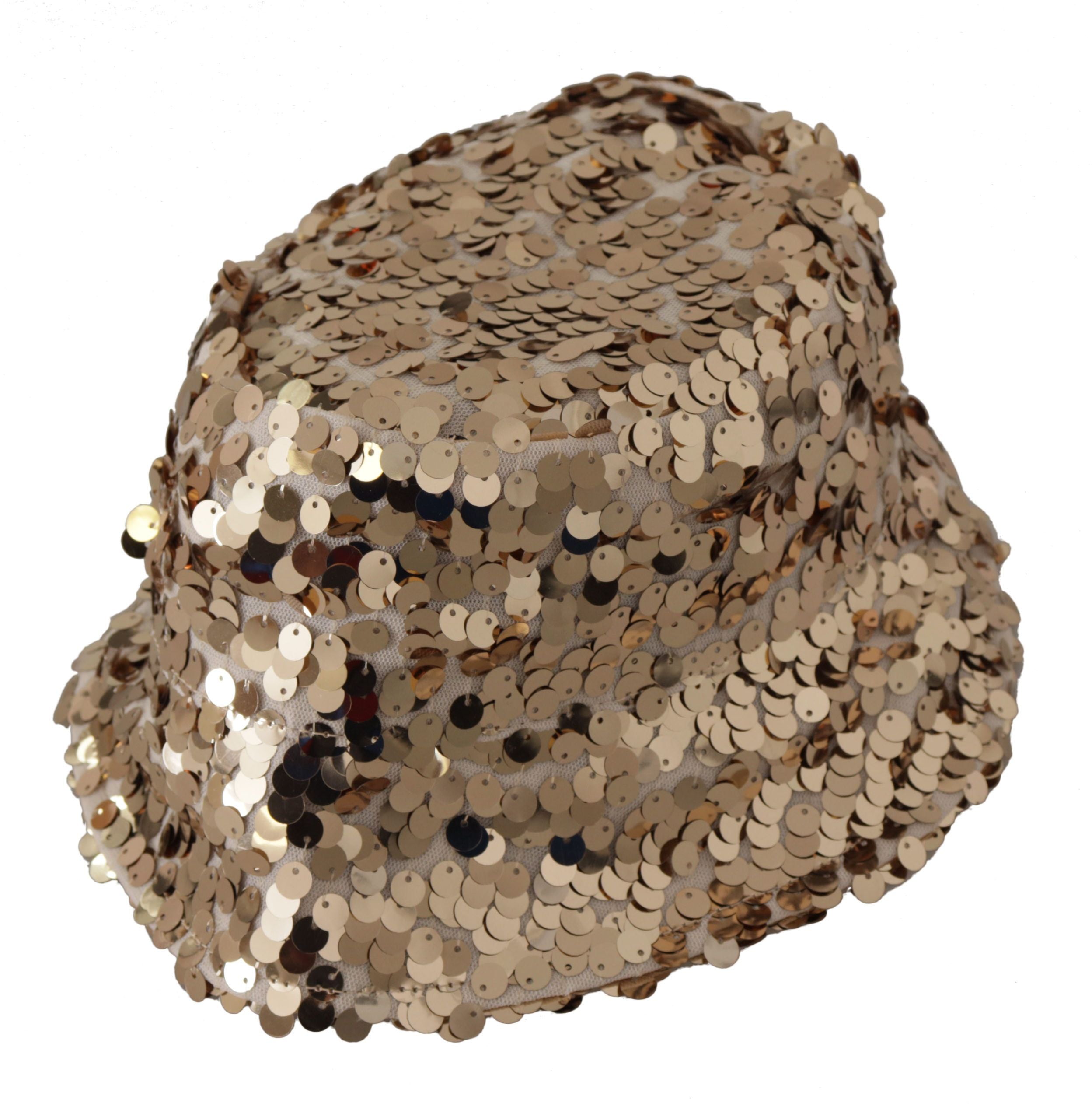 Dolce & Gabbana Elegant Sequined Gold Bucket Hat - Luksuslaukut ja asusteet Dolce & Gabbana - Tutustu YVES JAVANNI® 