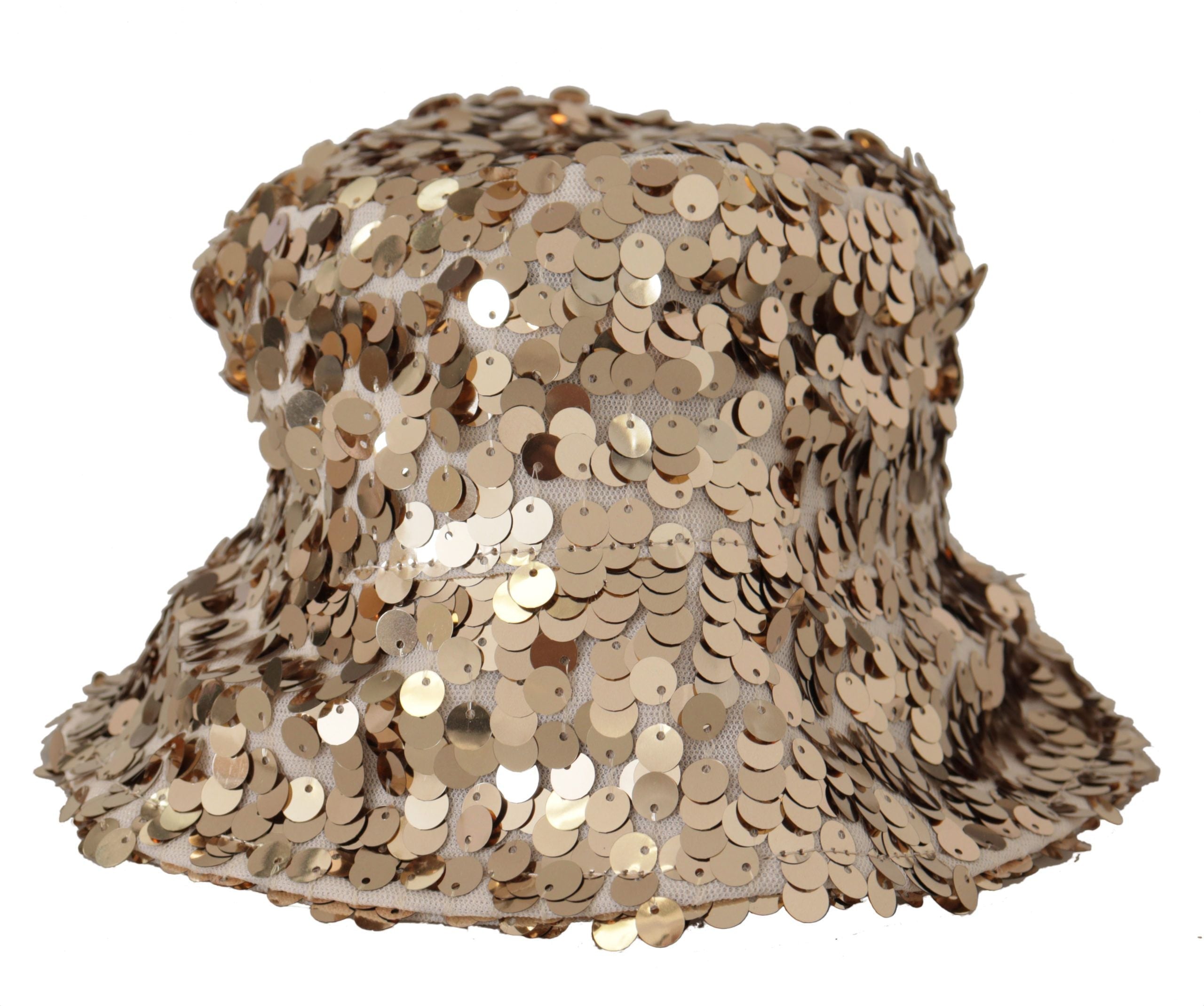 Dolce & Gabbana Elegant Sequined Gold Bucket Hat - Luksuslaukut ja asusteet Dolce & Gabbana - Tutustu YVES JAVANNI® 