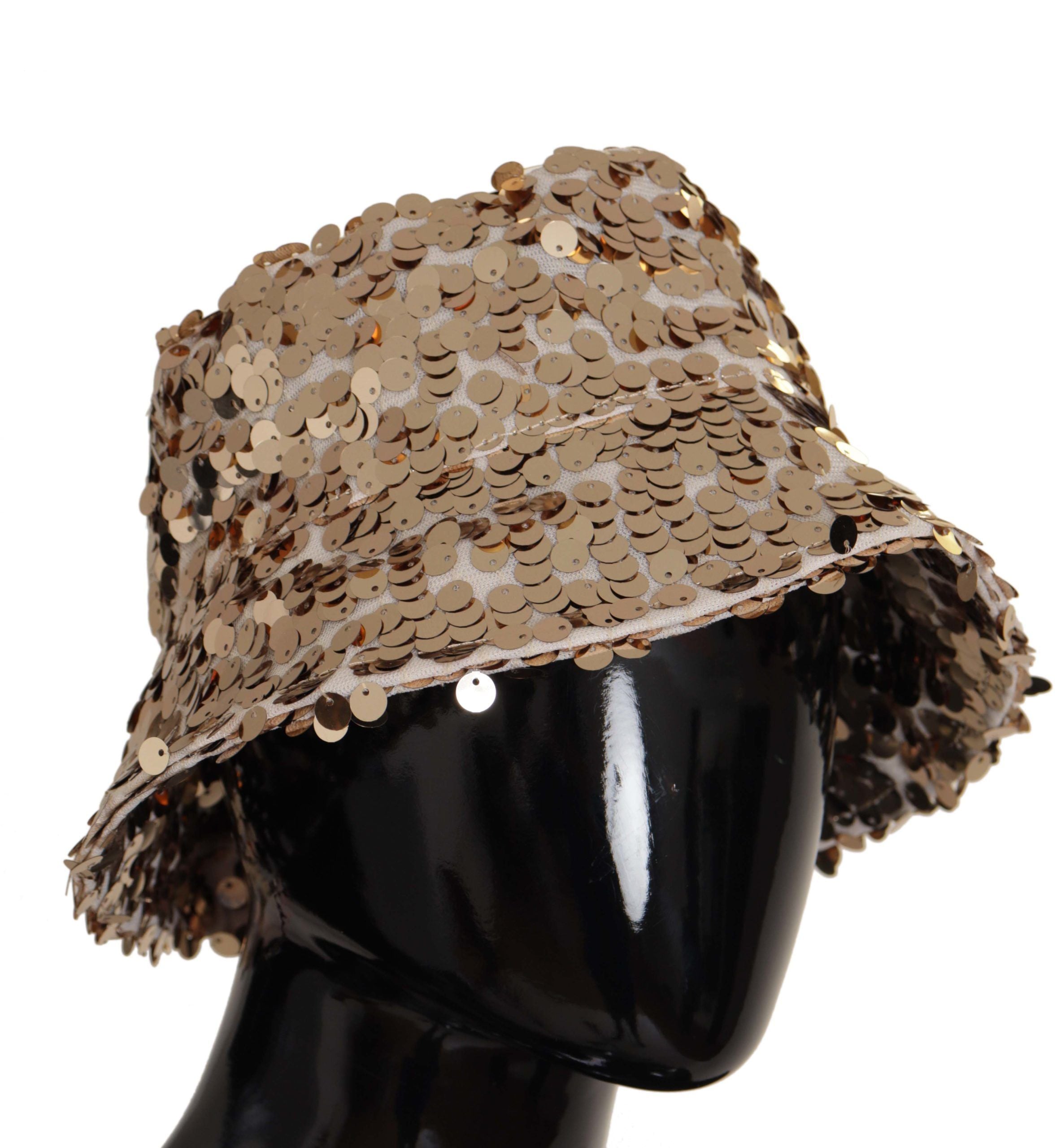 Dolce & Gabbana Elegant Sequined Gold Bucket Hat - Luksuslaukut ja asusteet Dolce & Gabbana - Tutustu YVES JAVANNI® 