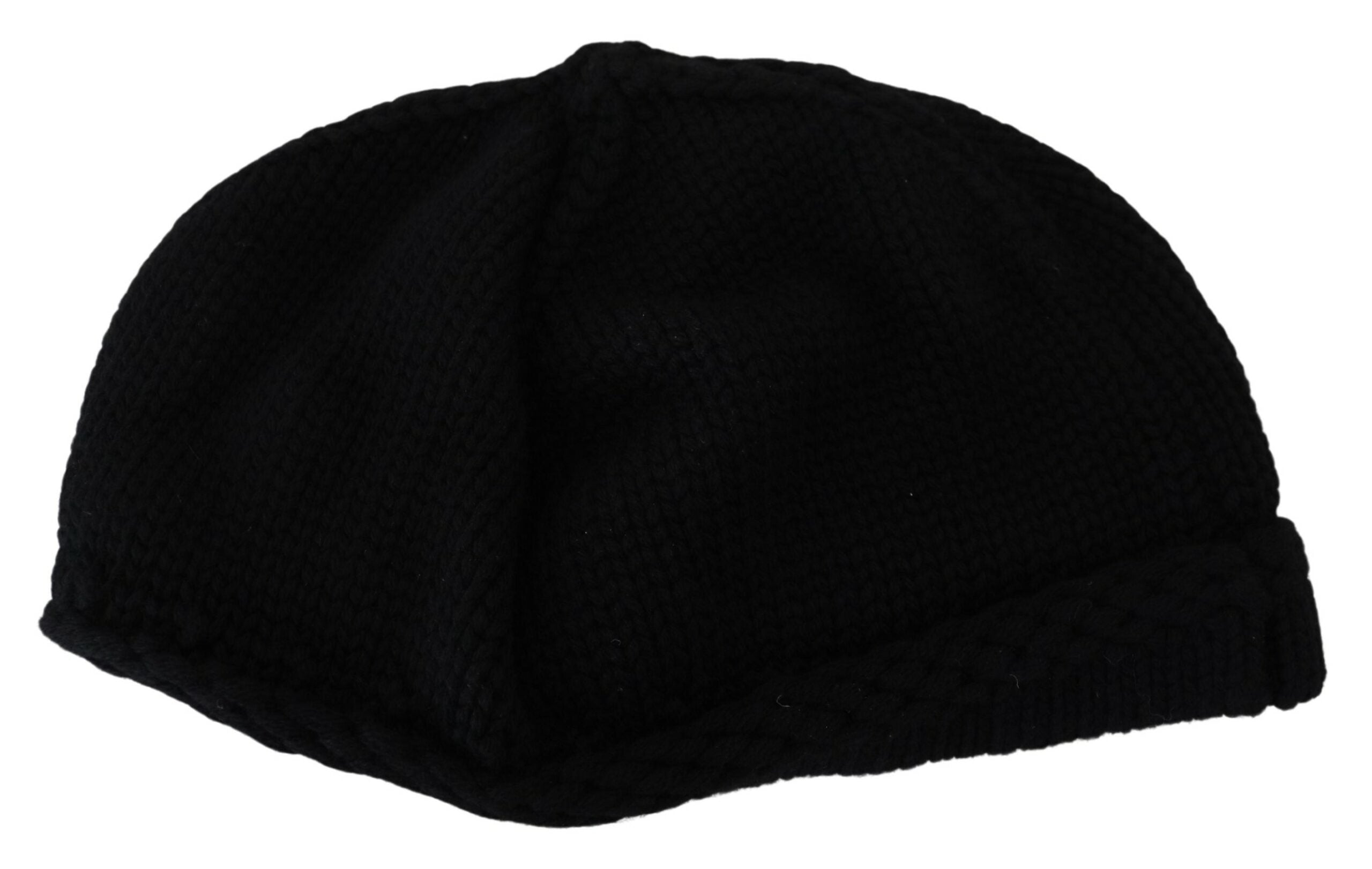 Dolce & Gabbana Elegant Black Virgin Wool Beanie Hat - Luksuslaukut ja asusteet Dolce & Gabbana - Tutustu YVES JAVANNI® 