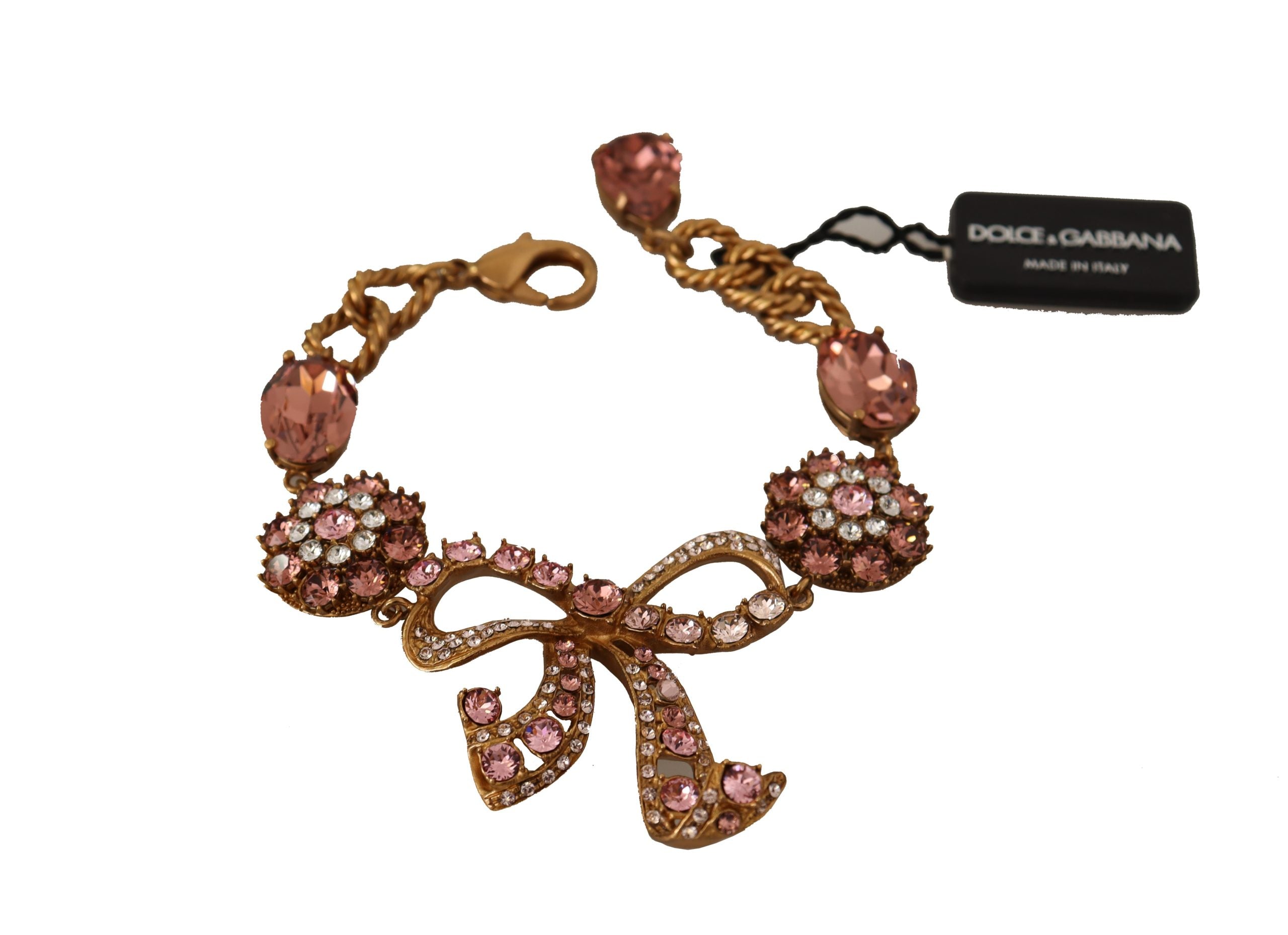 Dolce & Gabbana Elegant Crystal Charm Gold Bracelet - Luxury from Dolce & Gabbana - Shop at YVES JAVANNI