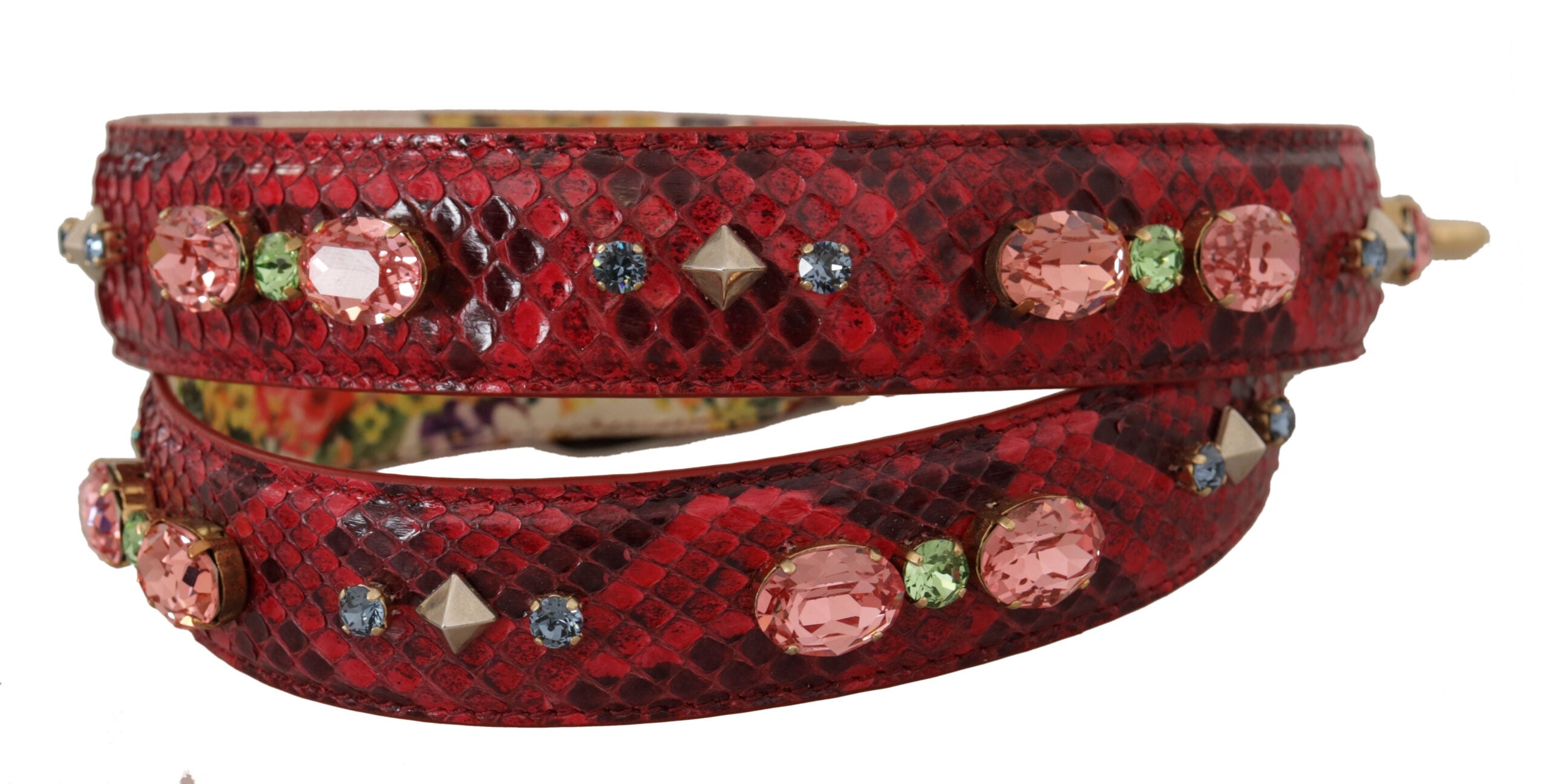 Dolce & Gabbana Elegant Red Python Leather Bag Strap - Luksuslaukut ja asusteet Dolce & Gabbana - Tutustu YVES JAVANNI® 