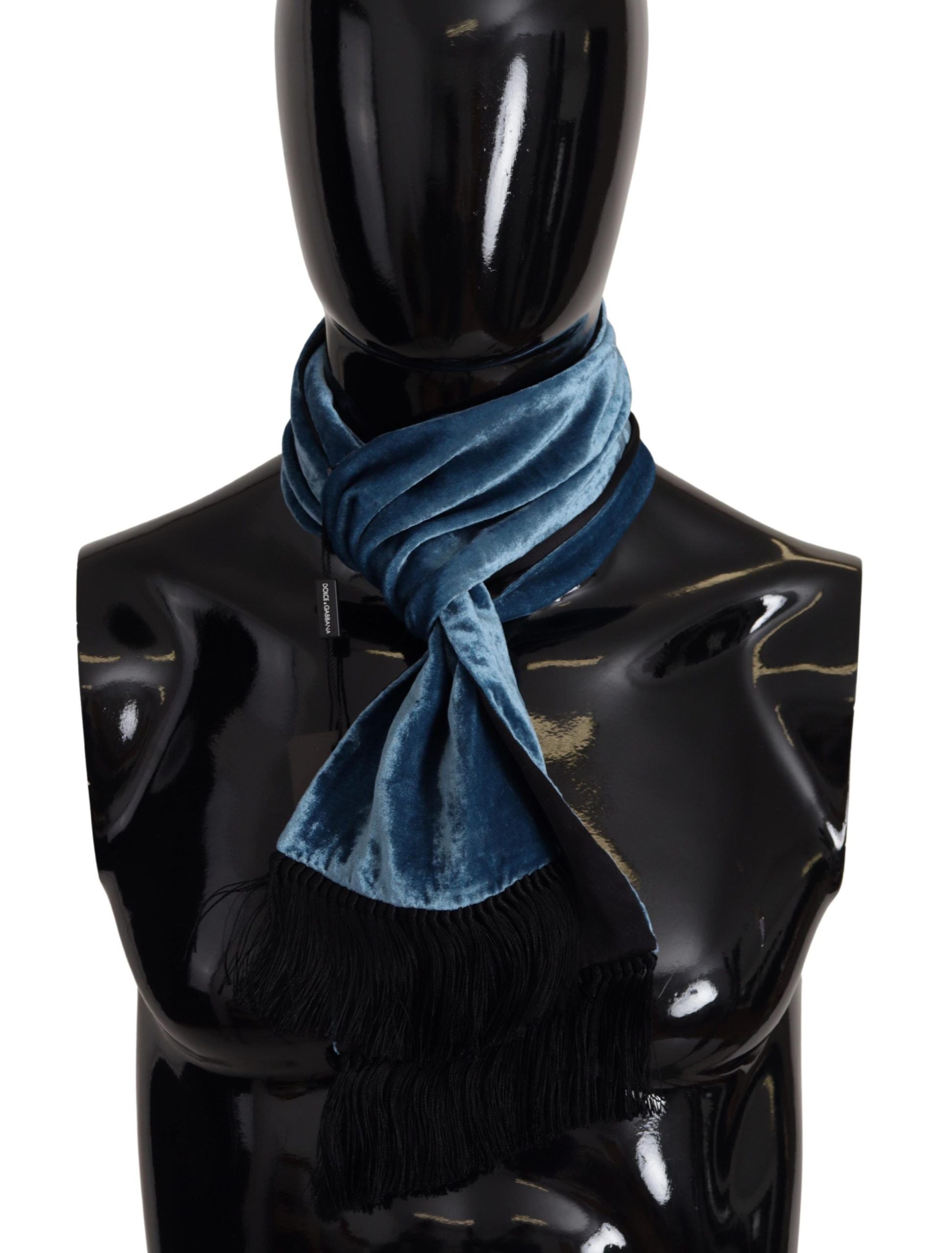 Dolce & Gabbana Elegant Silk Men's Scarf in Regal Blue - Luksuslaukut ja asusteet Dolce & Gabbana - Tutustu YVES JAVANNI® 