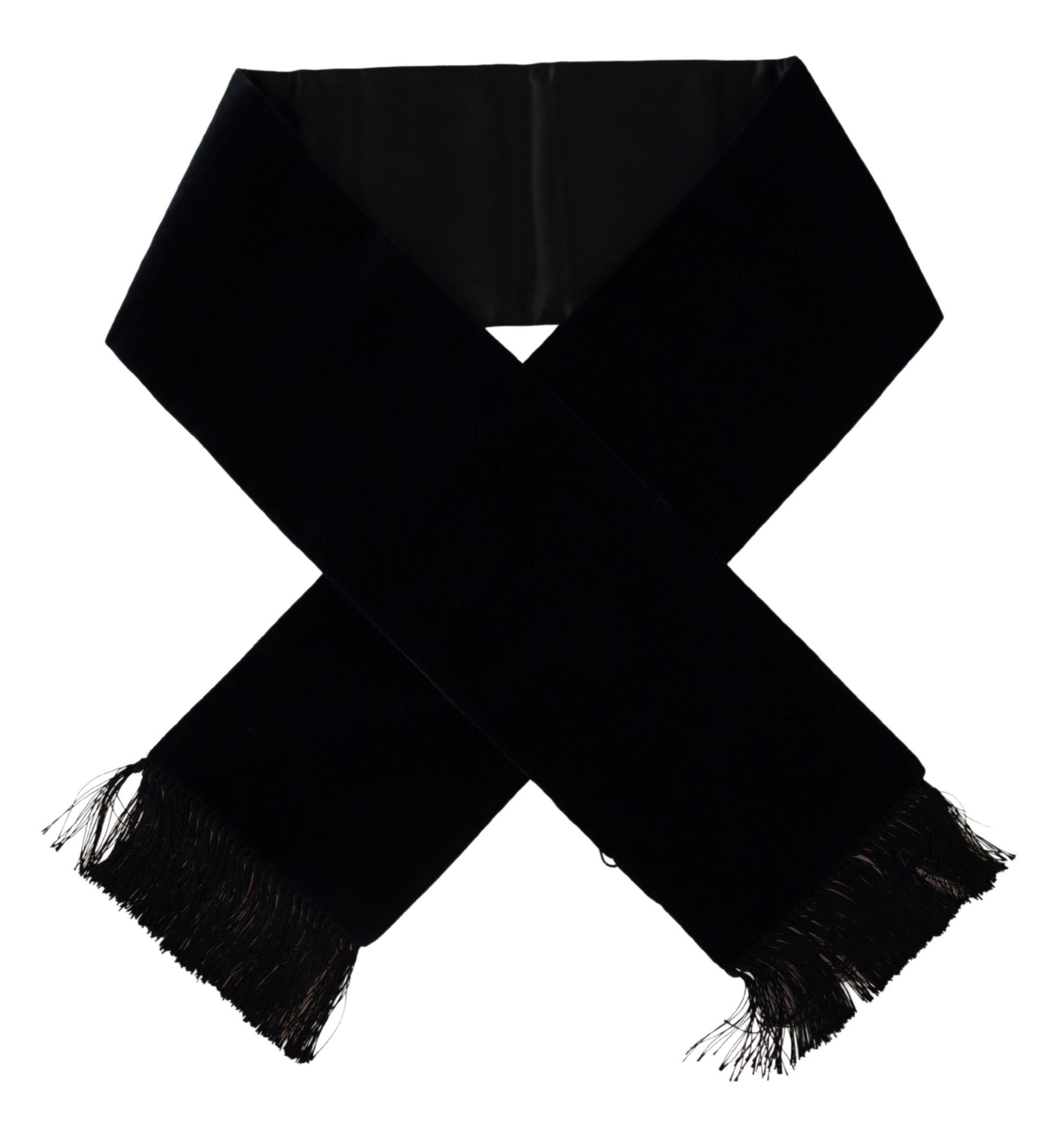 Dolce & Gabbana Elegant Dark Blue Cotton Silk Men's Scarf - Luksuslaukut ja asusteet Dolce & Gabbana - Tutustu YVES JAVANNI® 