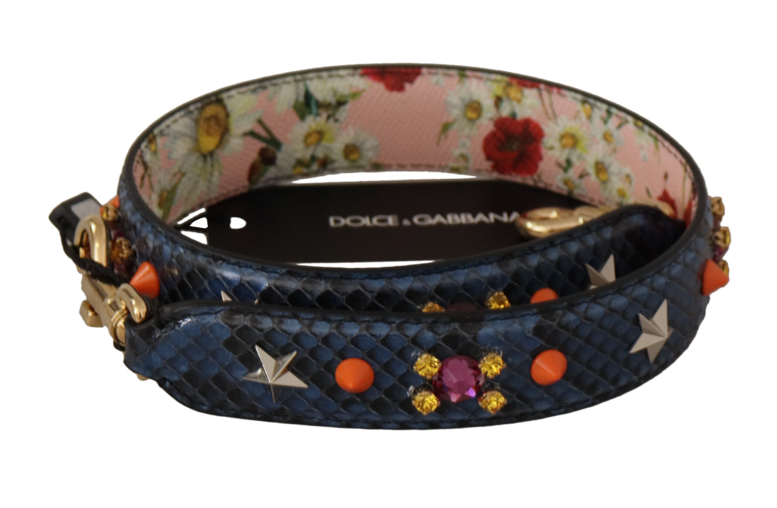 Dolce & Gabbana Elegant Blue Python Leather Bag Strap - Luksuslaukut ja asusteet Dolce & Gabbana - Tutustu YVES JAVANNI® 