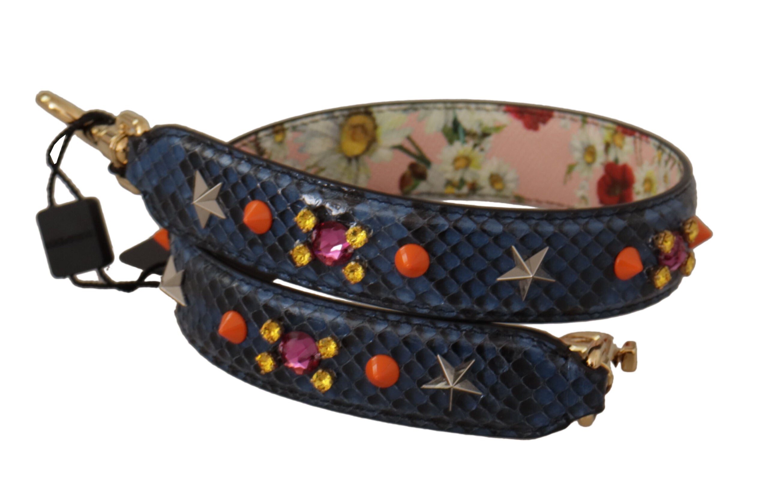 Dolce & Gabbana Elegant Blue Python Leather Bag Strap - Luksuslaukut ja asusteet Dolce & Gabbana - Tutustu YVES JAVANNI® 