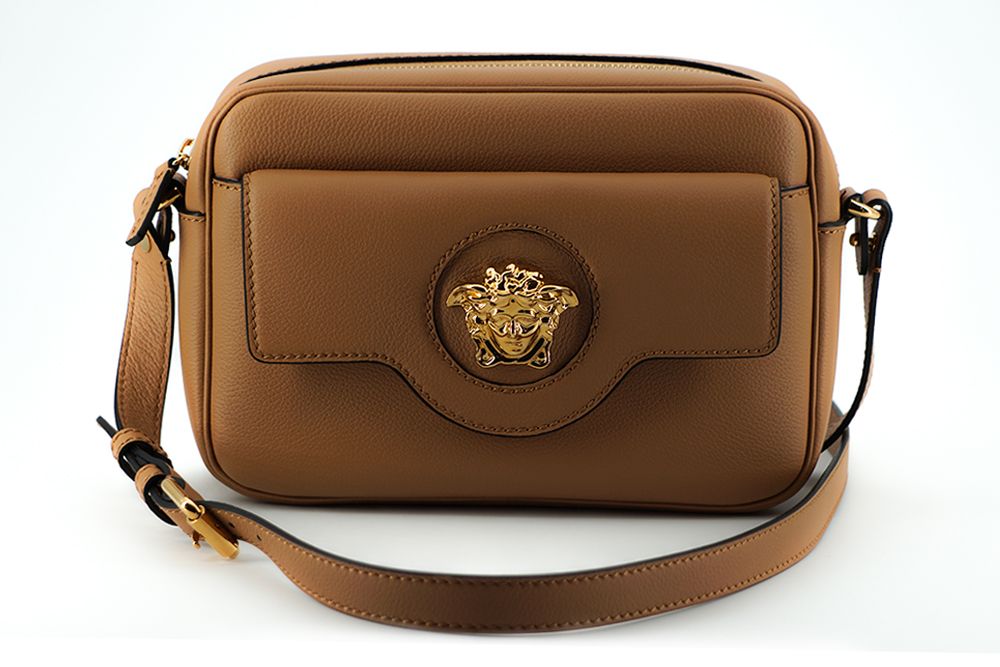 Versace Elegant Brown Leather Shoulder Bag - Luksuslaukut ja asusteet Versace - Tutustu YVES JAVANNI® 