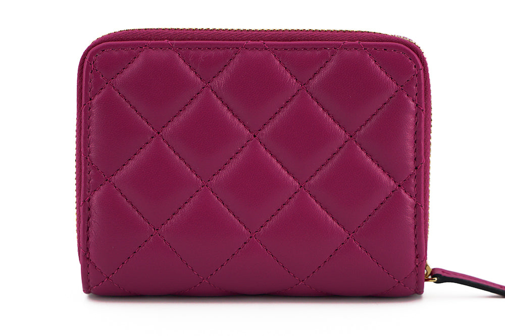 Versace Elegant Purple Quilted Leather Wallet - Luksusmuotia Versace - Tutustu YVES JAVANNI® 