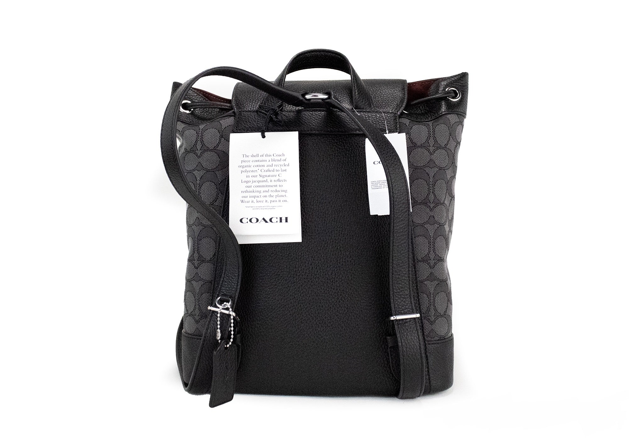 COACH Dempsey Black Smoke Signature Jacquard Canvas Logo Patch Backpack - Luksusmuotia COACH - Tutustu YVES JAVANNI® 