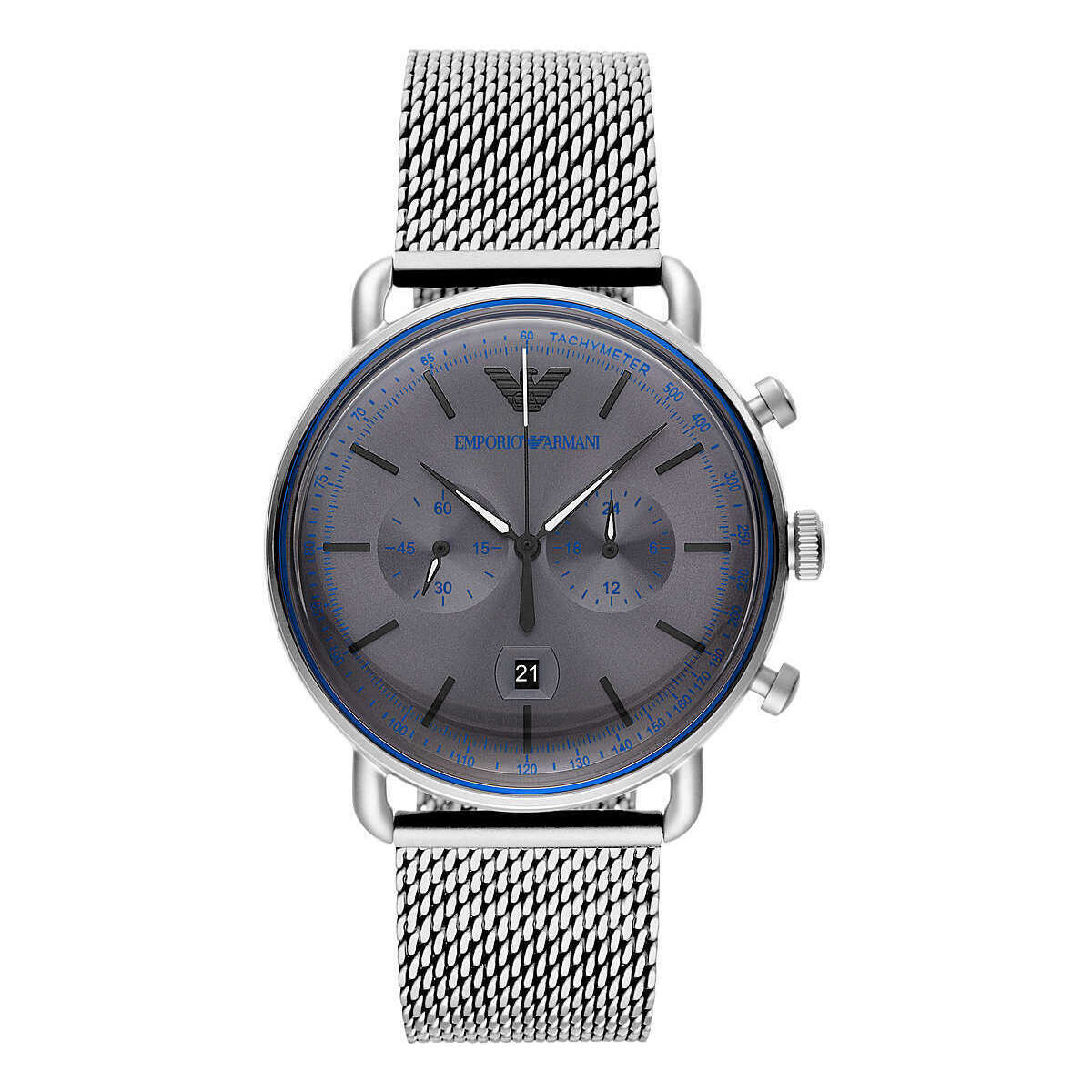 Emporio Armani Sophisticated Silver Steel Chronograph Watch - Luksuslaukut ja asusteet Emporio Armani - Tutustu YVES JAVANNI® 