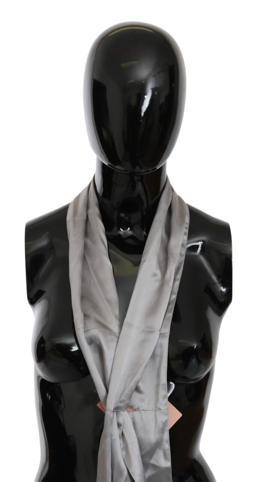 Ermanno Scervino Sleek Silver Silk Neck Scarf for Men - Luksusmuotia Ermanno Scervino - Tutustu YVES JAVANNI® 