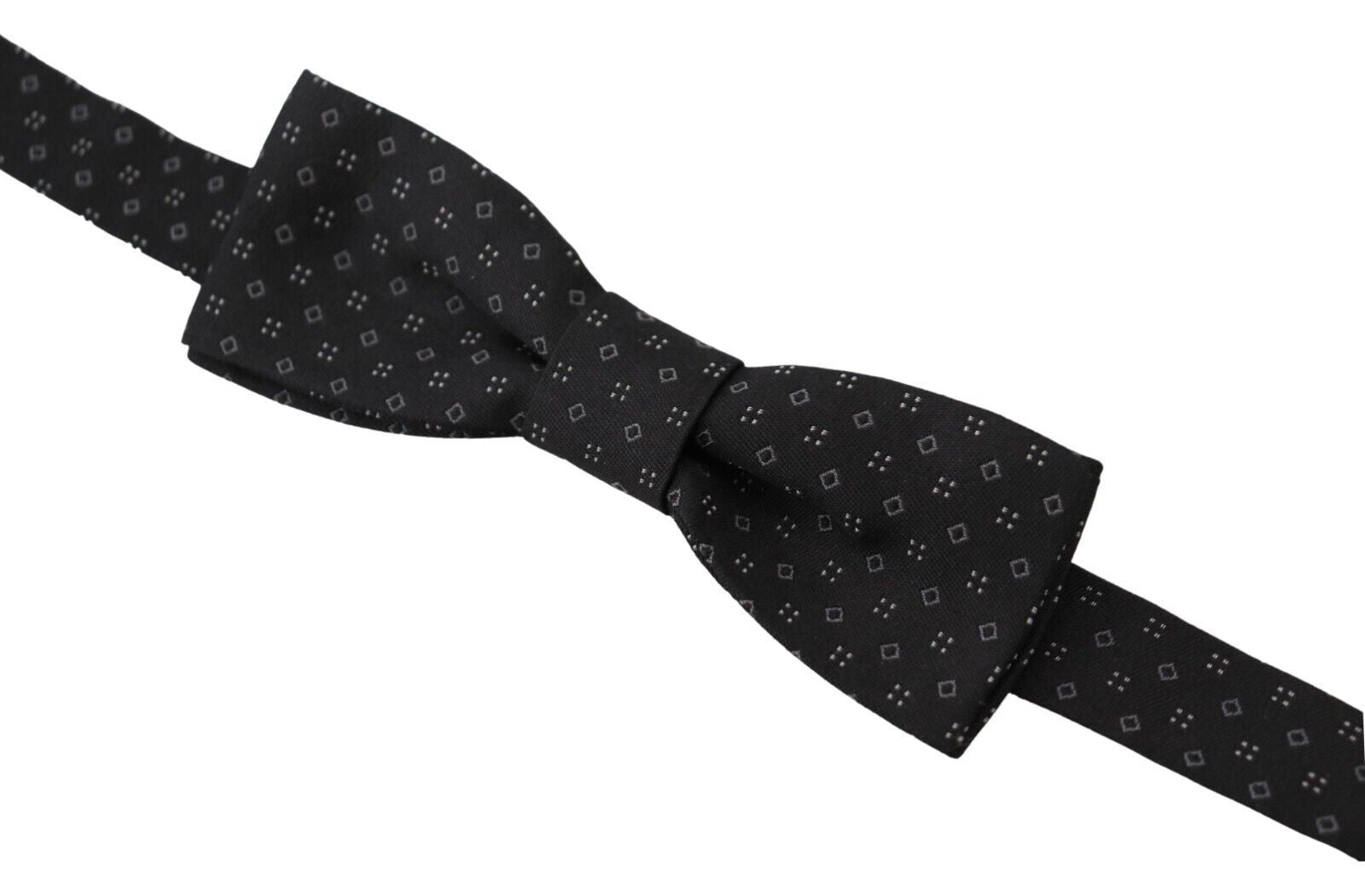 Dolce & Gabbana Exclusive Silk Patterned Black Bow Tie - Luksusmuotia Dolce & Gabbana - Tutustu YVES JAVANNI® 