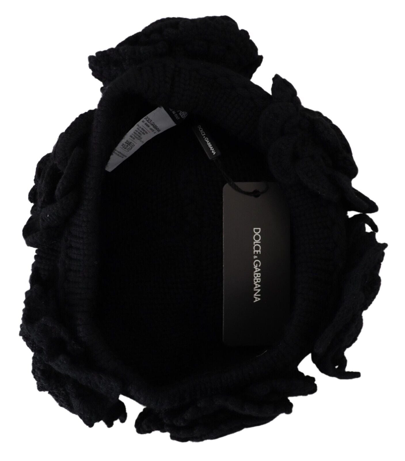 Dolce & Gabbana Elegant Black Virgin Wool Beanie Hat - Luksusmuotia Dolce & Gabbana - Tutustu YVES JAVANNI® 