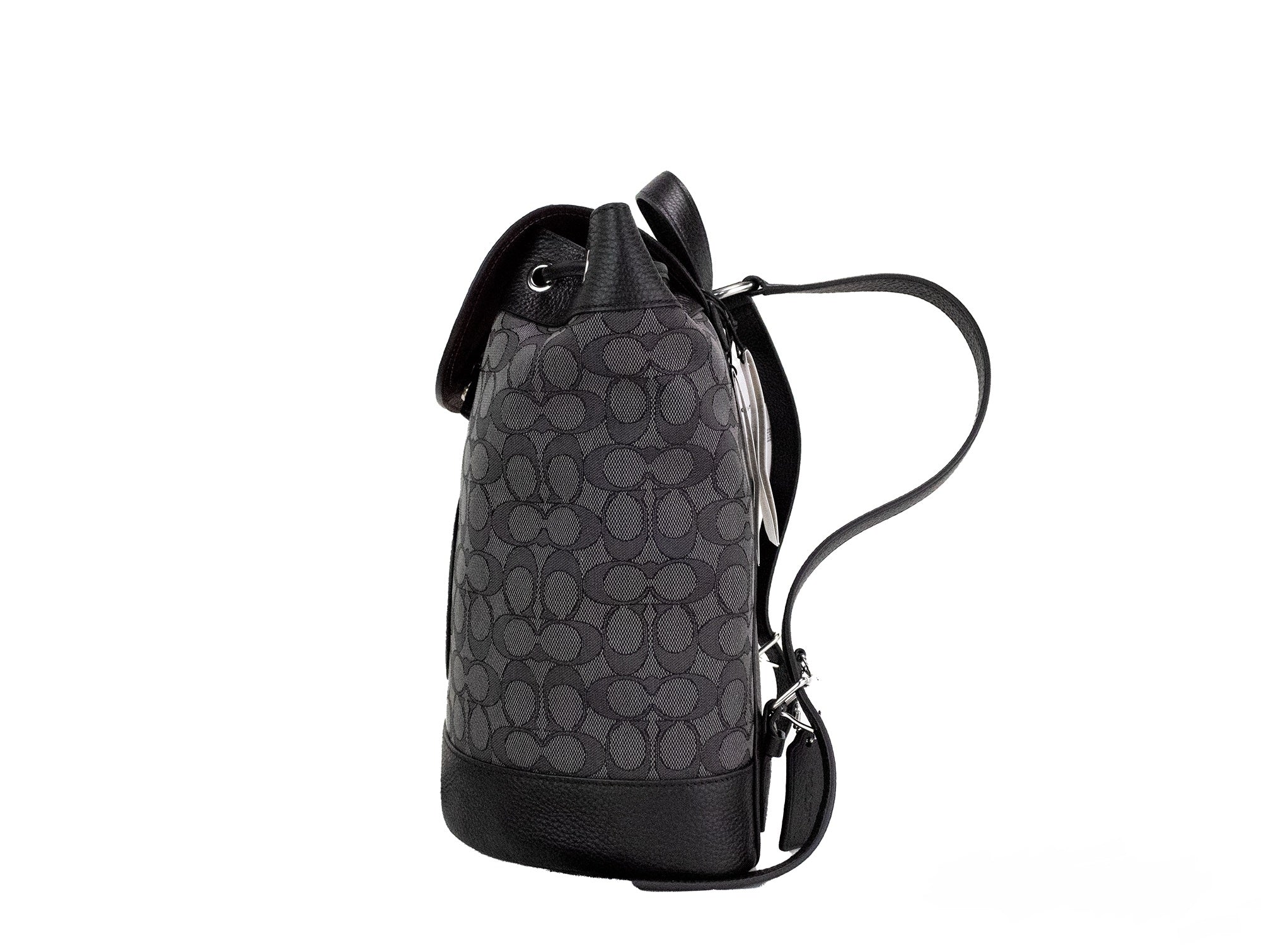 COACH Dempsey Black Smoke Signature Jacquard Canvas Logo Patch Backpack - Luksusmuotia COACH - Tutustu YVES JAVANNI® 