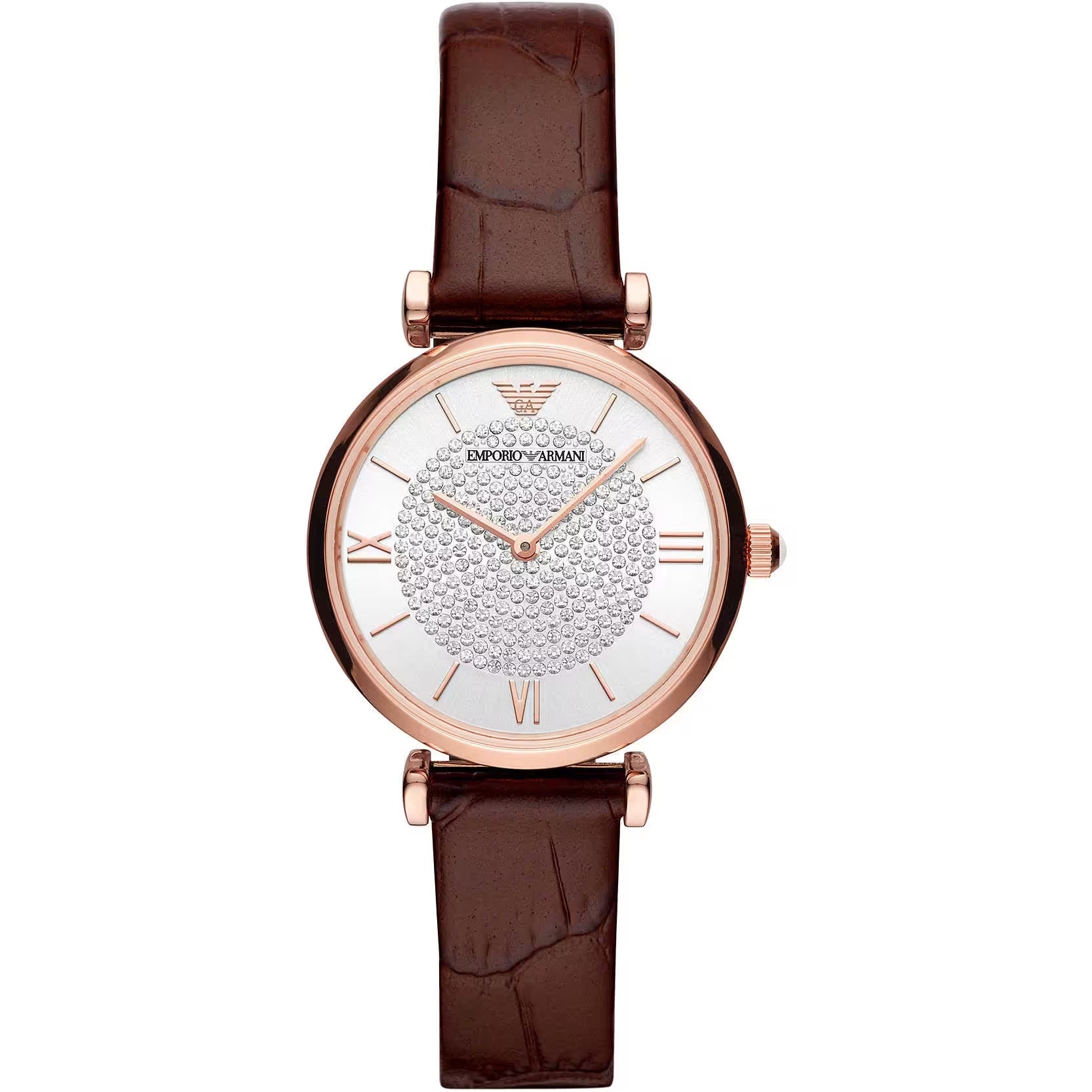 Emporio Armani Elegant Bordeaux Leather Watch for Women - Luksuslaukut ja asusteet Emporio Armani - Tutustu YVES JAVANNI® 