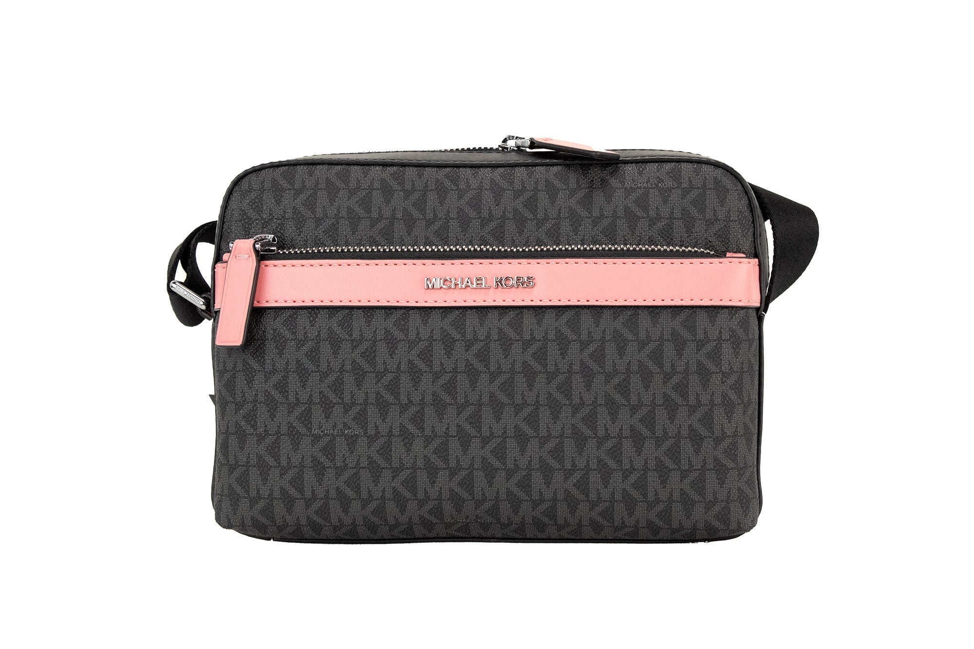 Michael Kors Cooper Small Black Pink Signature PVC Utility Crossbody Bag - Luksusmuotia Michael Kors - Tutustu YVES JAVANNI® 